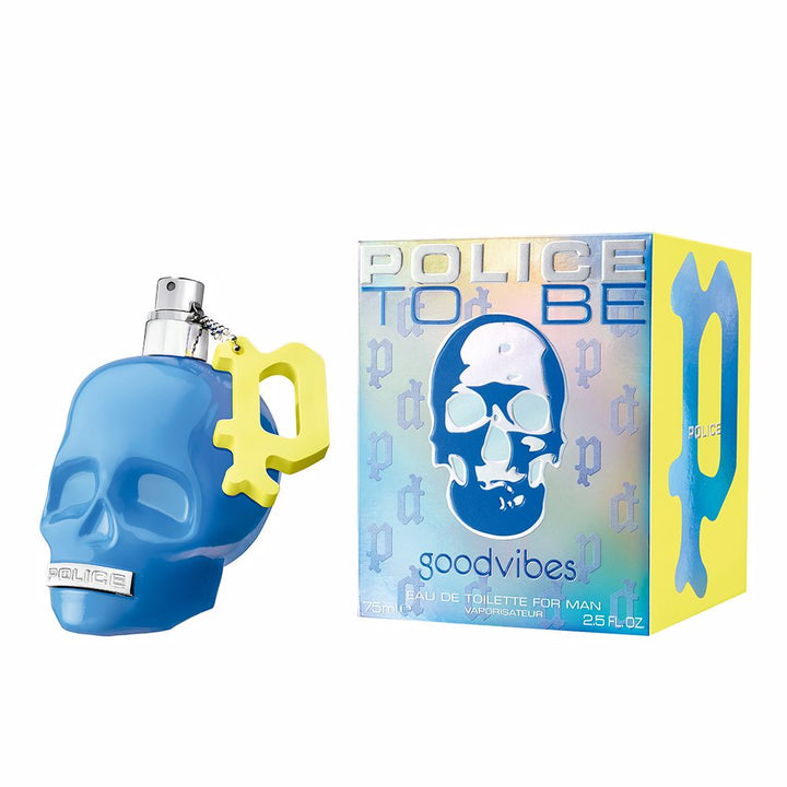 Electric-blue 75 ml eau de toilette bottle with &