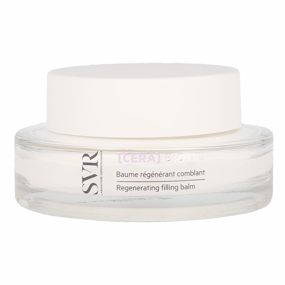 50 ml jar of thick creamy balm for dry, sensitive skin with probiotic and hyaluronic actives