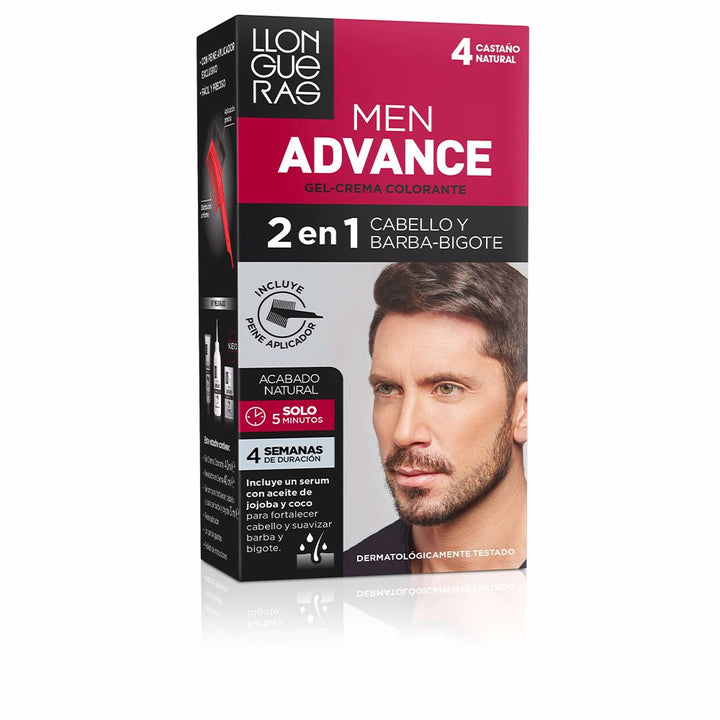 Tube of gel‑cream hair colour, natural chestnut shade, 1 unit, for Man