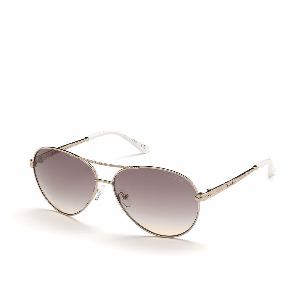 Rose-gold metal aviator sunglasses with brown lenses, 60mm lenses, 135mm temples