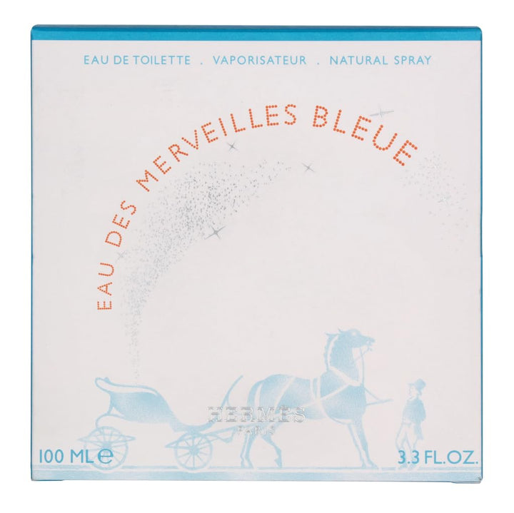 Faceted glass 100 ml blue-tinted eau de toilette bottle, marine-amber scent for Women