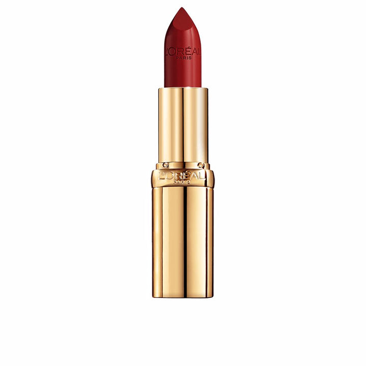 Satin-finish pink-red lipstick bullet, 4.8 g, creamy texture