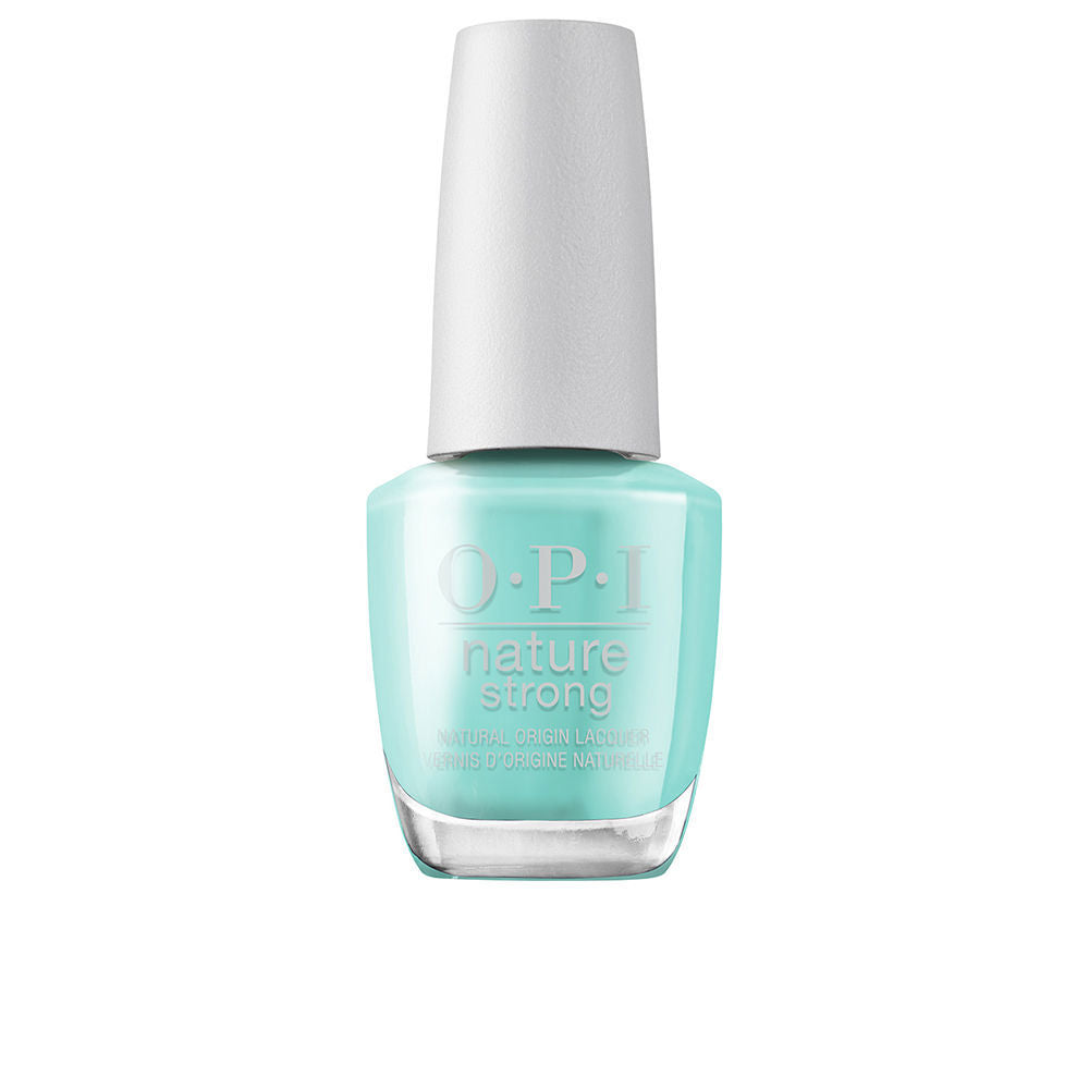 15 ml bottle of cactus green natural nail polish, glossy finish, eco-friendly packaging