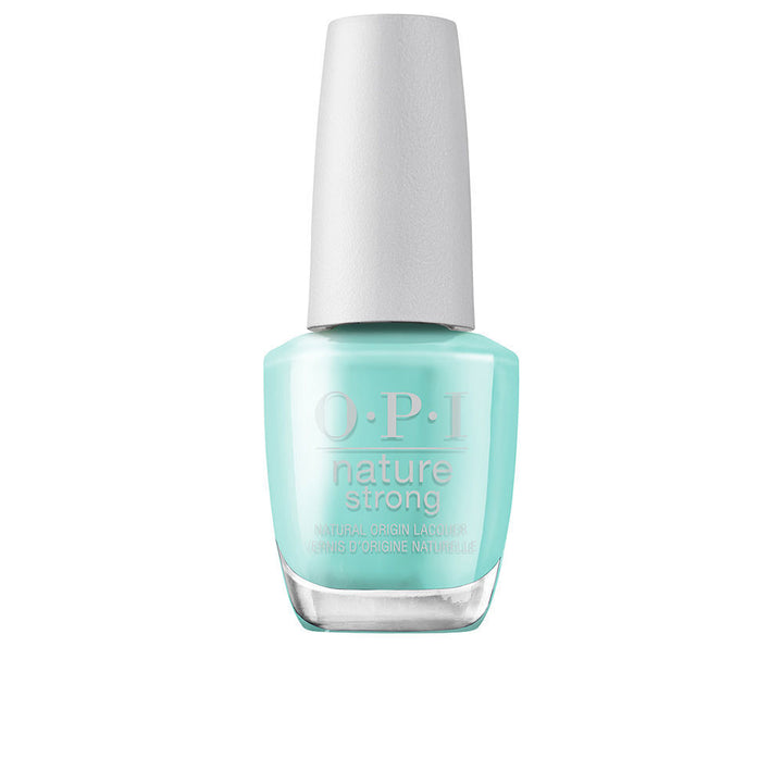 15 ml bottle of cactus green natural nail polish, glossy finish, eco-friendly packaging