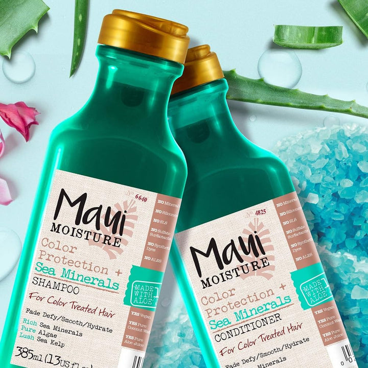 385 ml unisex shampoo bottle with marine minerals and algae extract for dyed hair