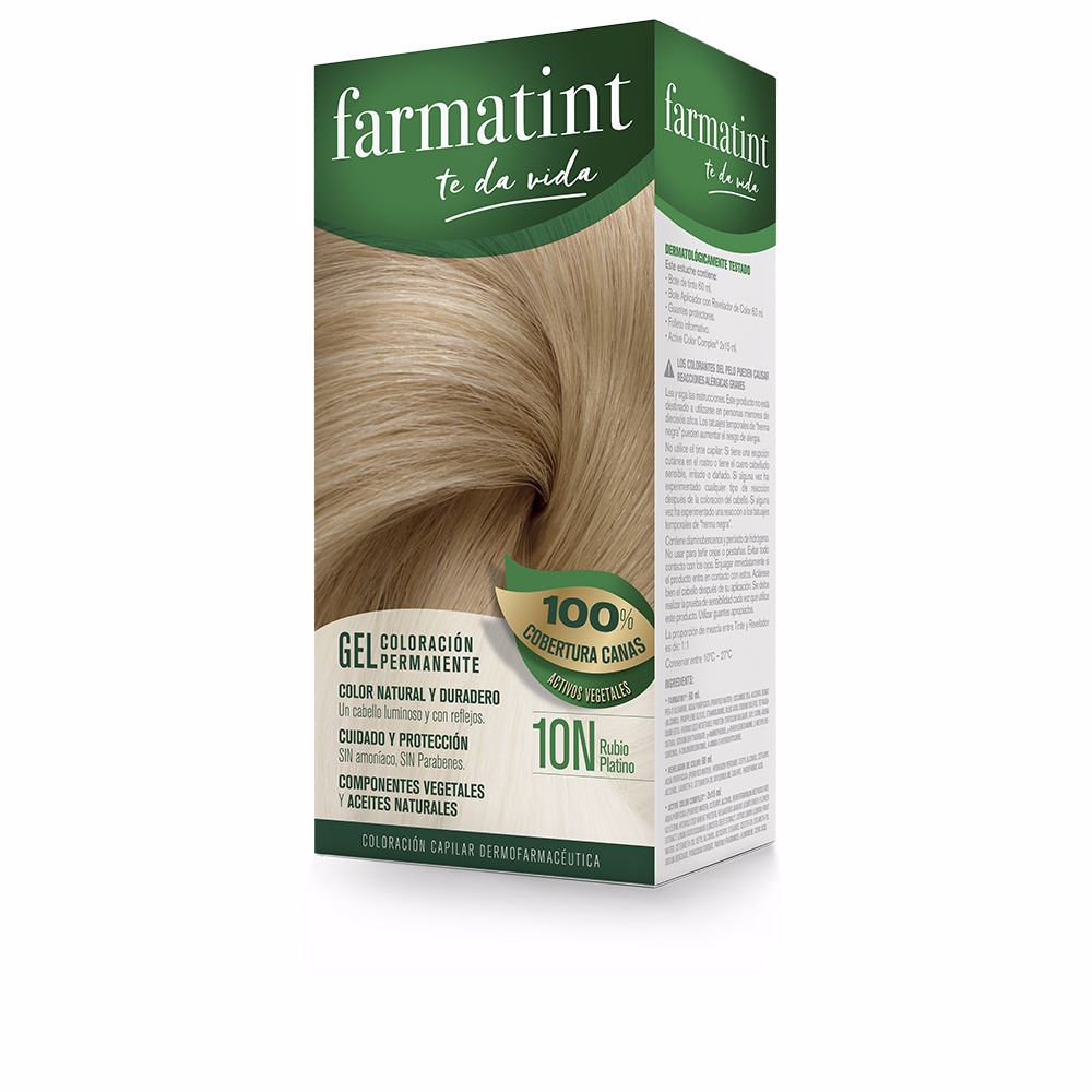 Gel hair dye kit in shade 10 Rubio Platino with developer and repair complex