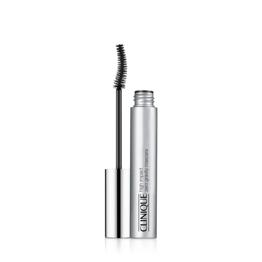 Black mascara tube with tapered brush, 8 ml, defines and volumises lashes