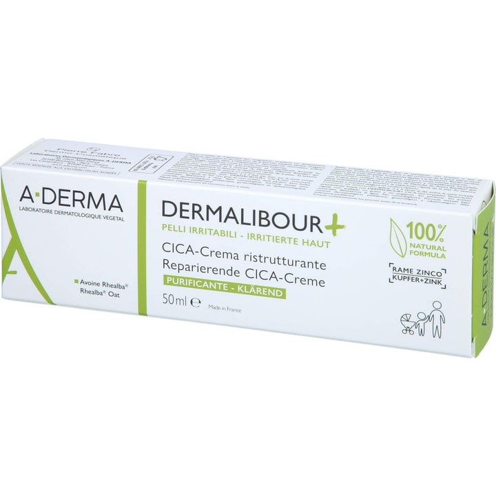 Tube of A‑Derma DERMALIBOUR+ Cica‑Cream for soothing baby skin
