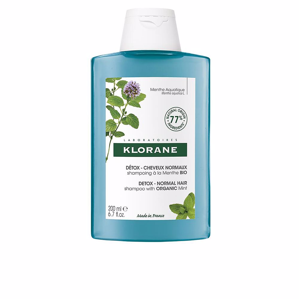 200 ml mint-green shampoo bottle for Unisex use, clarifying detox formula