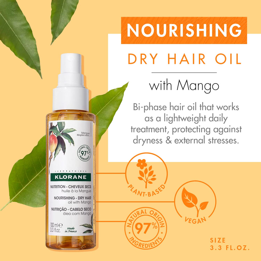 100 ml lightweight mango hair oil spray, golden liquid, protective treatment