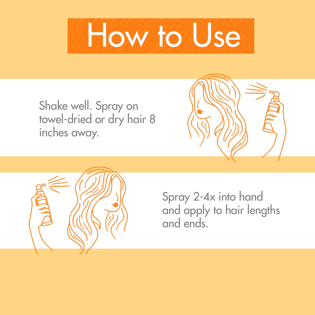 100 ml lightweight mango hair oil spray, golden liquid, protective treatment