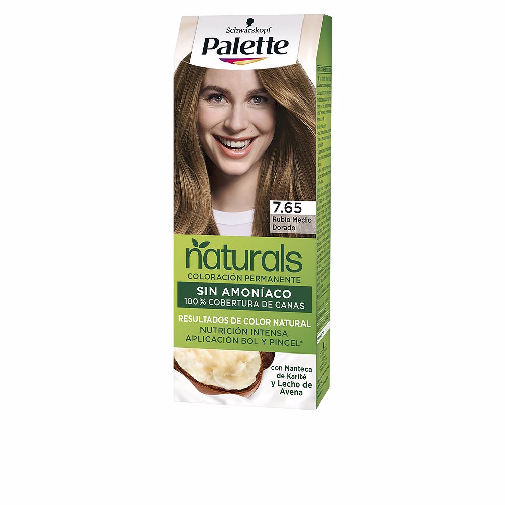 Tube of warm golden blonde cream hair dye with applicator bowl and brush