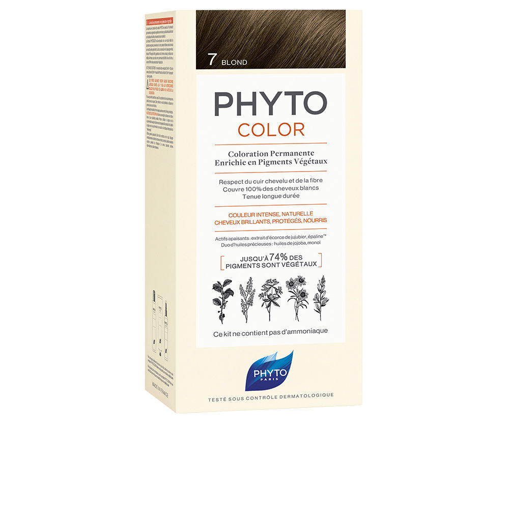 Tube of gel cream hair colour in shade 7 blonde, labelled silicone‑free, 4 units