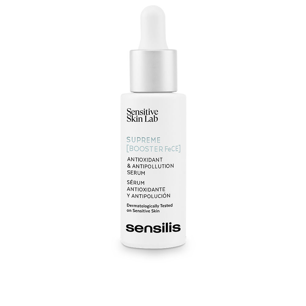 30 ml glass serum bottle with dropper, amber-coloured liquid, labelled antioxidant booster for Women