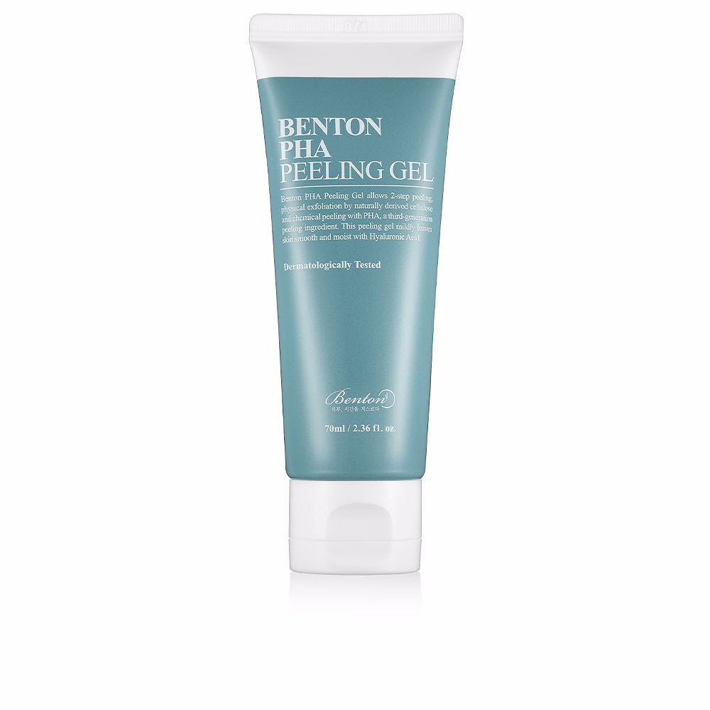 70 ml clear exfoliating gel with cellulose beads for women, PHA and hyaluronic support