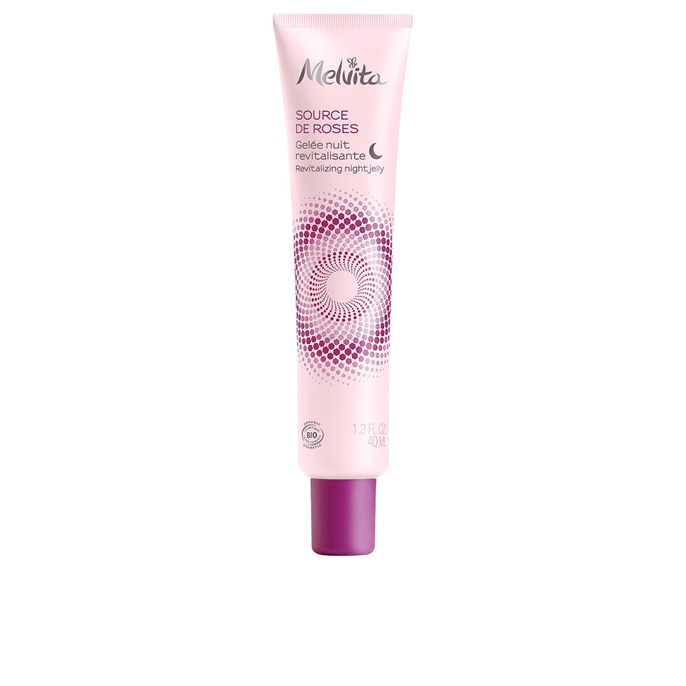 40 ml jar of lightweight rose night gel, translucent pale pink gel
