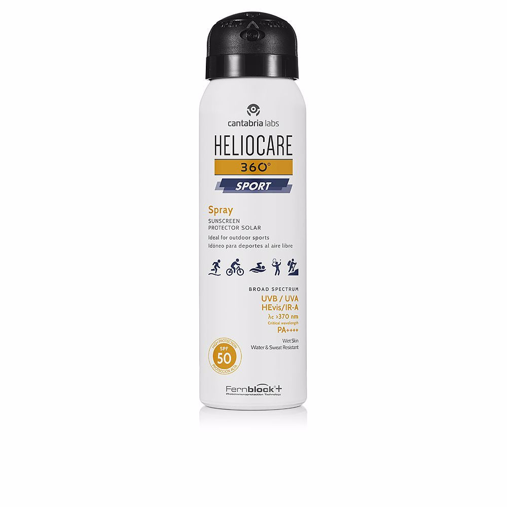 100 ml matte sport sunscreen spray bottle, SPF 50, mist applicator, Unisex