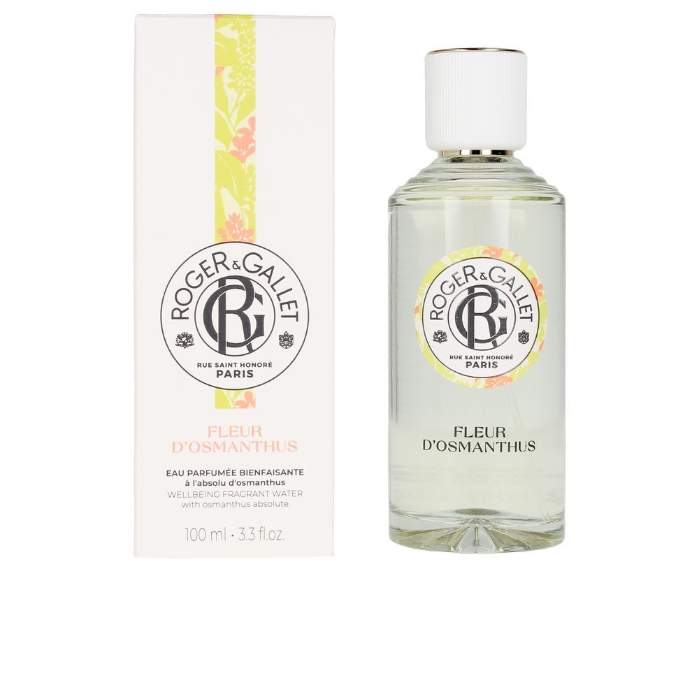 Glass bottle of osmanthus and citrus eau de toilette, 100 ml, floral fragrance