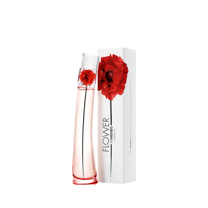 Red glass flacon of Poppy Absolue 50 ml, floral-spiced eau de parfum for Women