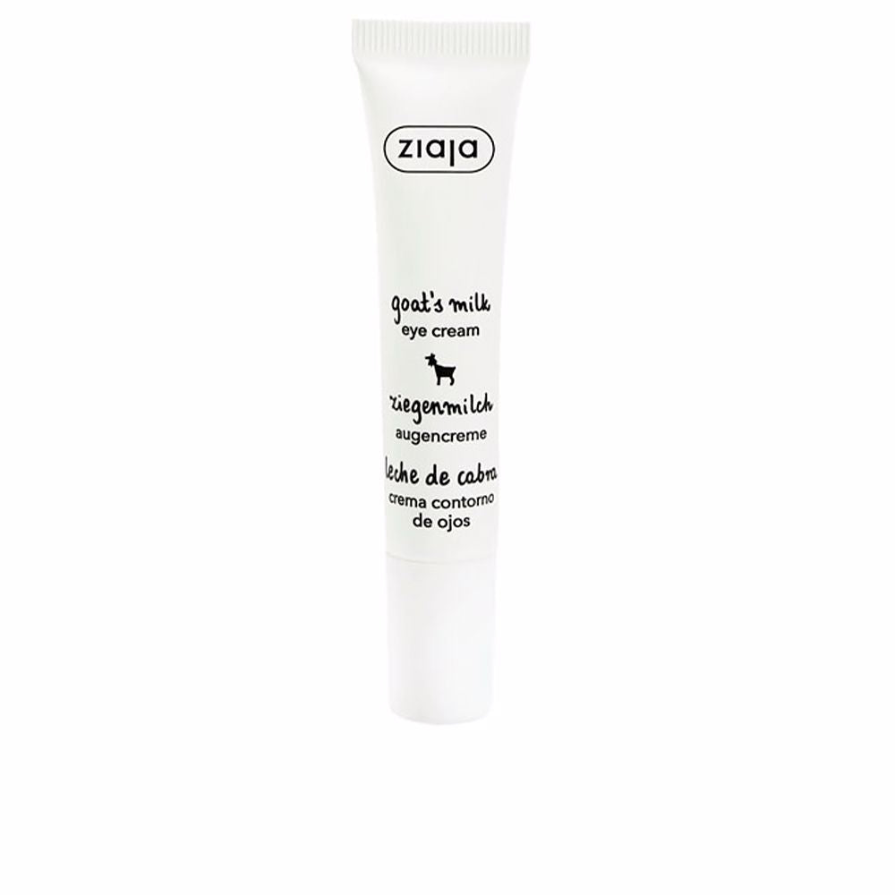 15 ml tube of goat milk eye cream for dry skin, white packaging