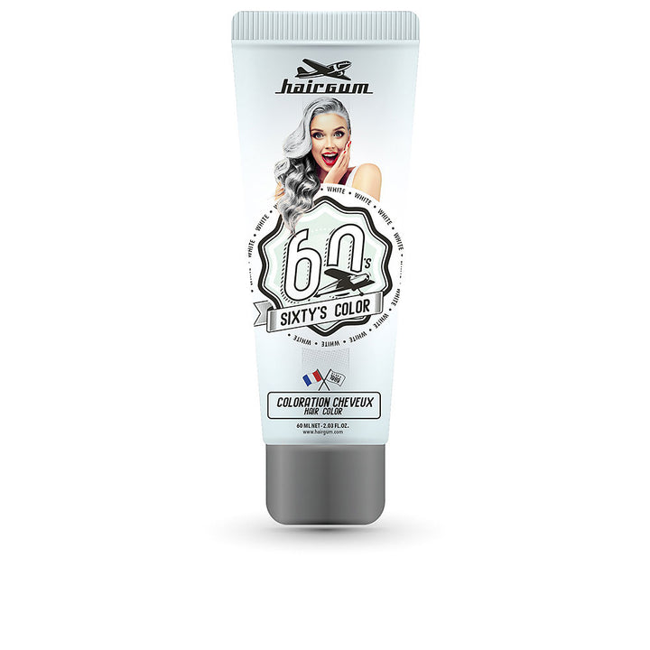 Small 60 ml tube of semi‑permanent white hair colour cream, pastel finish