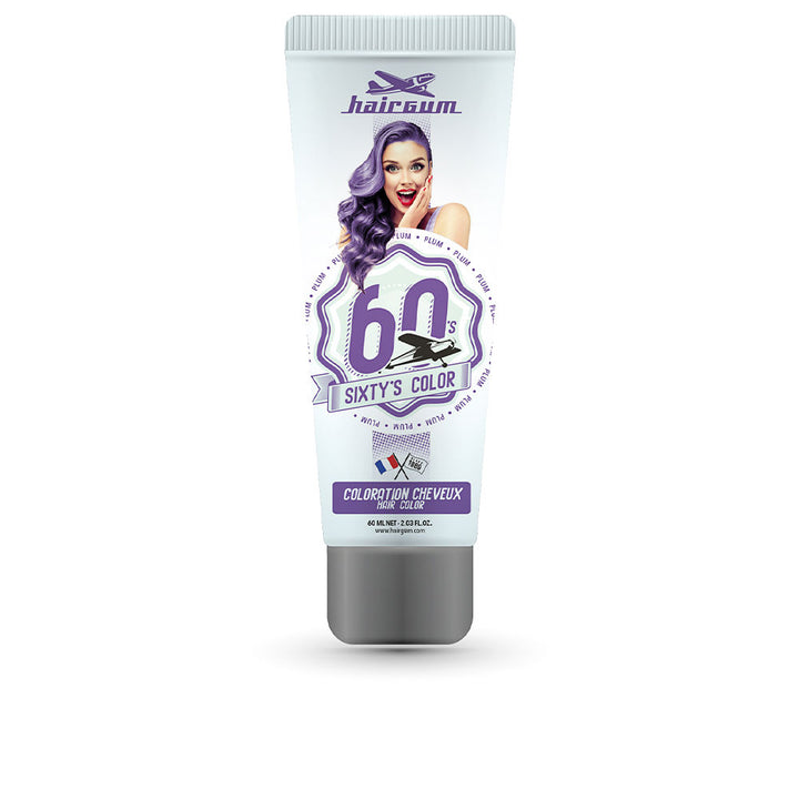60 ml tube of plum semi‑permanent hair colour gel, satin finish