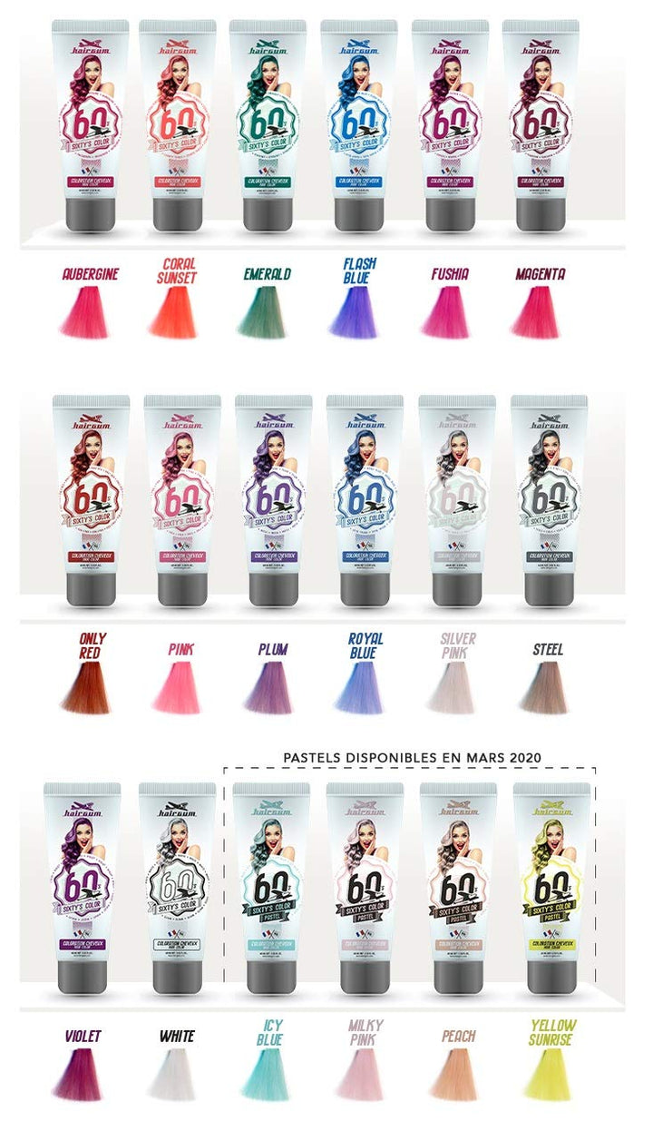 Tube of magenta semi‑permanent hair colour cream, 60 ml, bold pigment