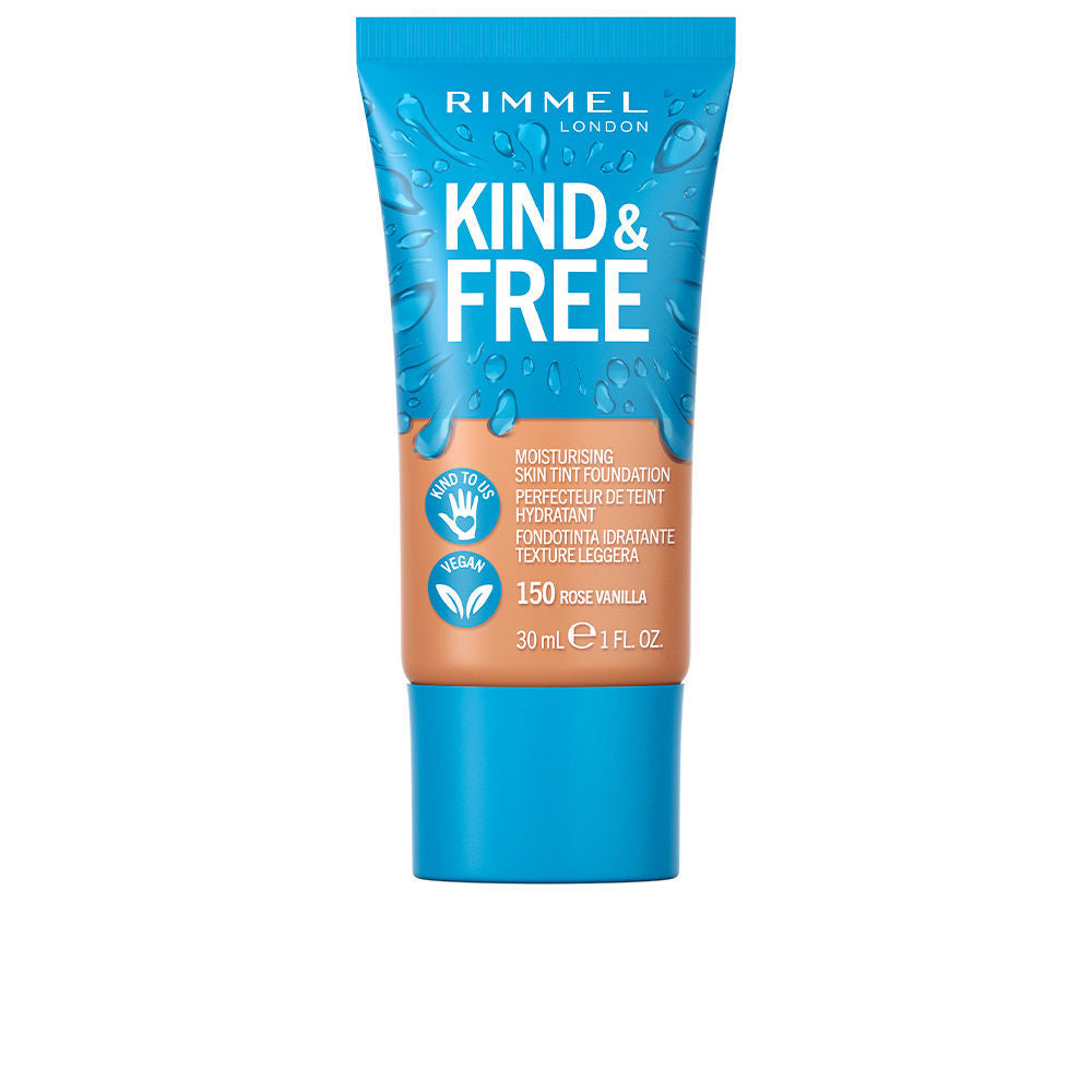 30 ml skin tint foundation in shade Rose Vanilla 150, dewy finish bottle
