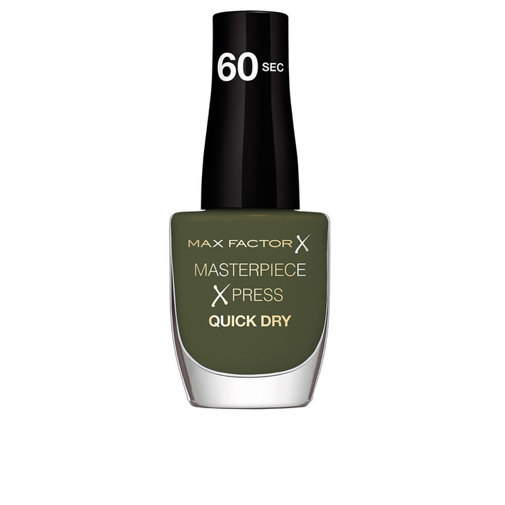8 ml quick‑dry creme nail polish, glossy light green shade, compact bottle