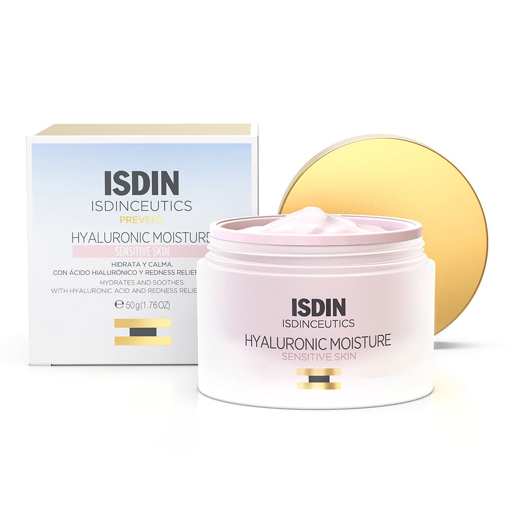 50 g jar of lightweight hyaluronic cream for sensitive skin, refillable packaging