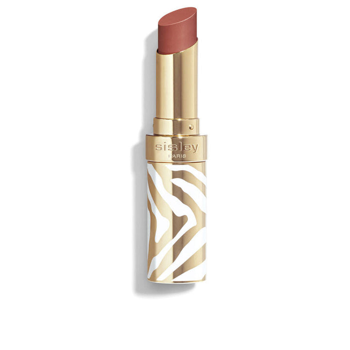 Rechargeable glossy lipstick in white and gold zebra case, shade Sheer Blossom, 3.4 g, Unisex