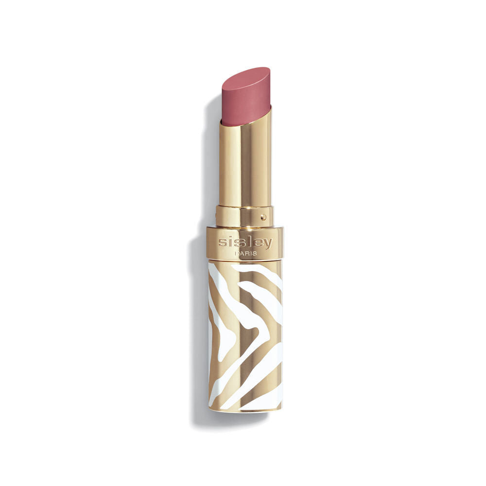 Refillable striped white-and-gold lipstick tube, shade Sheer Petal, 3.4 g, Unisex