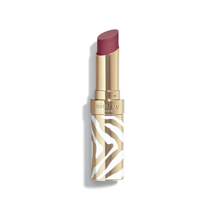 Refillable sheer rosewood glossy lipstick in zebra‑striped jewel case, 3.4 g