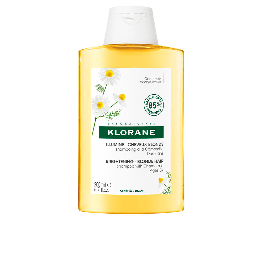 200 ml chamomile brightening shampoo bottle; gentle cleanser for blonde hair