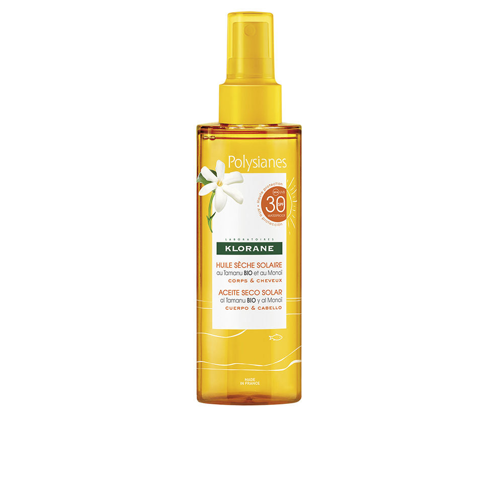 200 ml dry sun oil spray with Tamanu and Monoï, SPF30, unisex