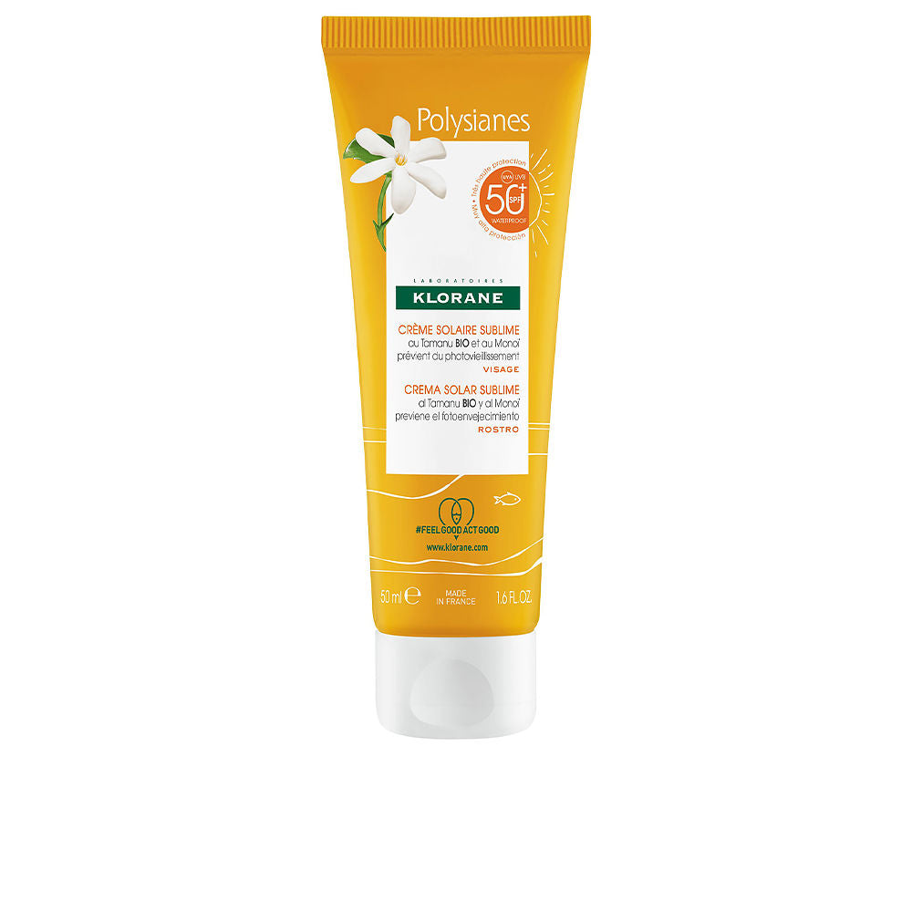 50 ml tube of Tamanu & Monoï SPF 50+ facial cream, light cream texture