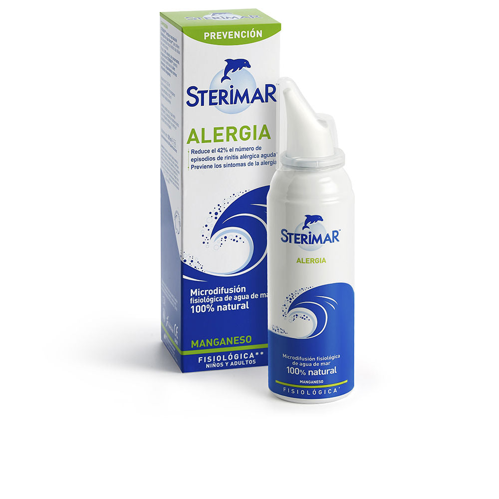 Small nasal spray bottle with anatomical nozzle, isotonic sea‑water formula, Unisex