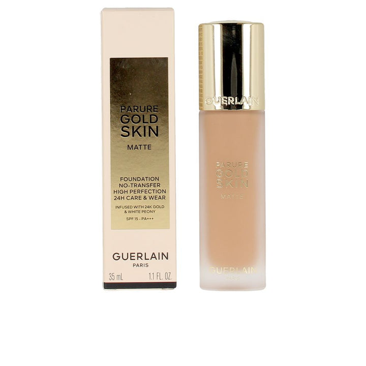 35 ml fluid matte foundation with micro‑gold and peony extract, 1C shade