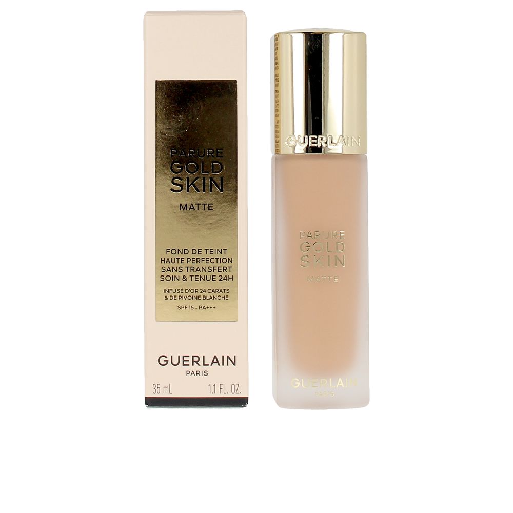 35 ml matte liquid foundation bottle, velvet finish, labelled shade 3W