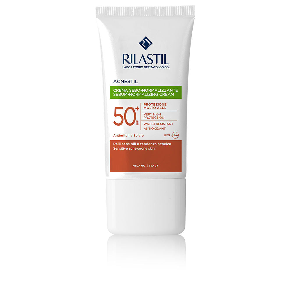 40 ml mattifying SPF50+ facial emulsion tube for Unisex acne-prone skin