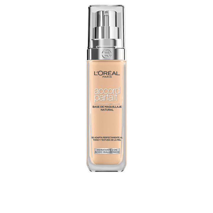 30 ml liquid foundation bottle, creamy beige shade, pump applicator