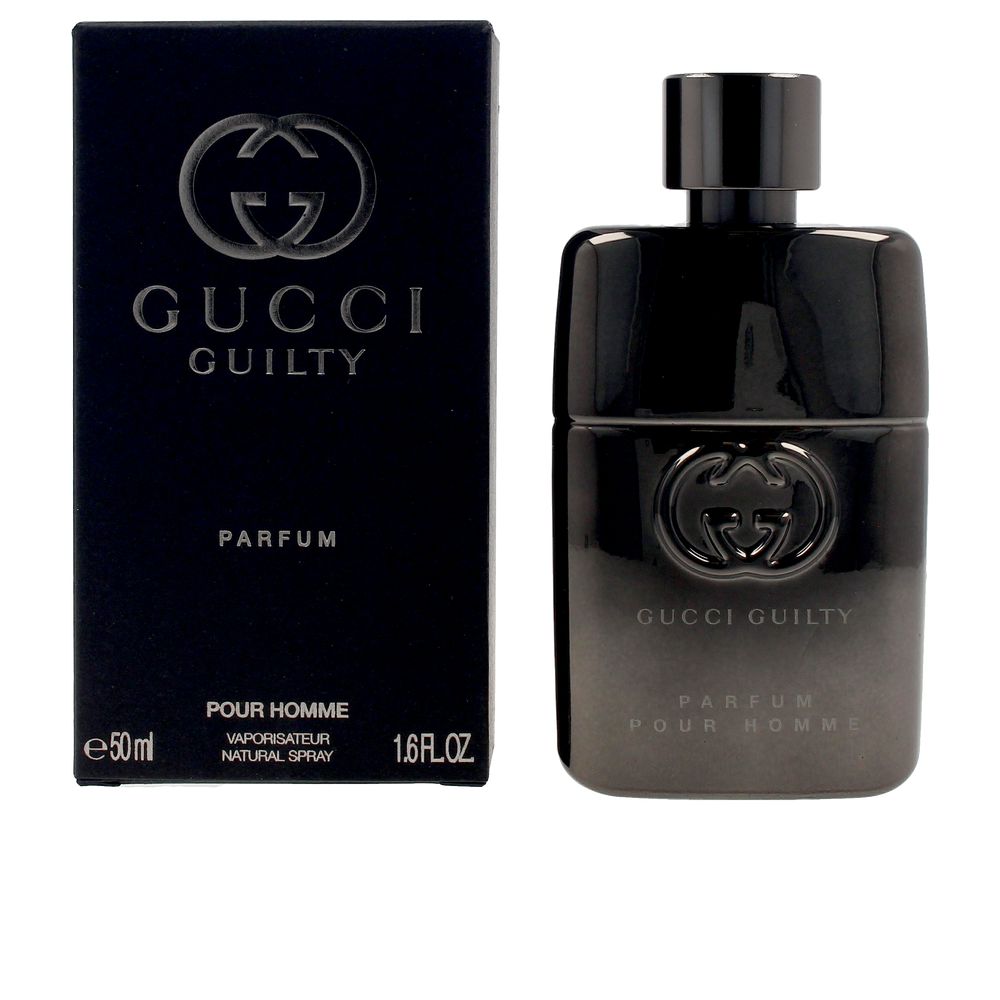 Bronze metalised parfum bottle with monogram; amber-wood fragrance for Man