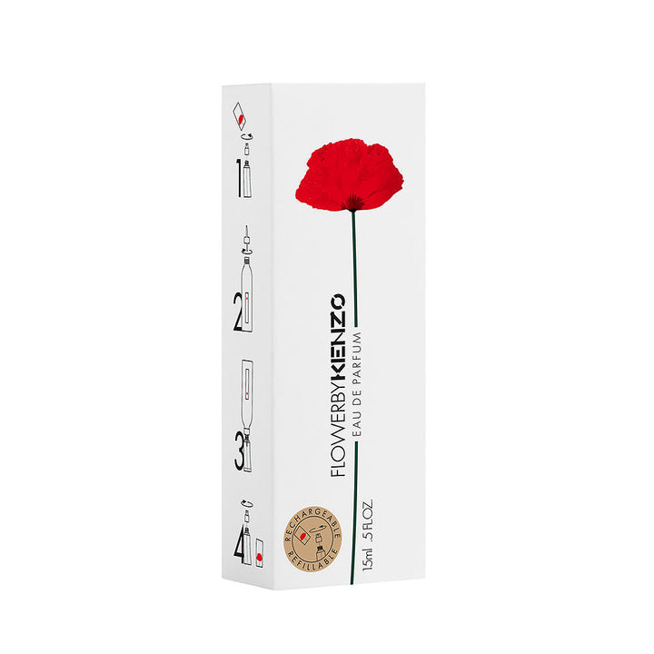 15 ml faceted glass poppy-shaped bottle — refillable floral-oriental perfume