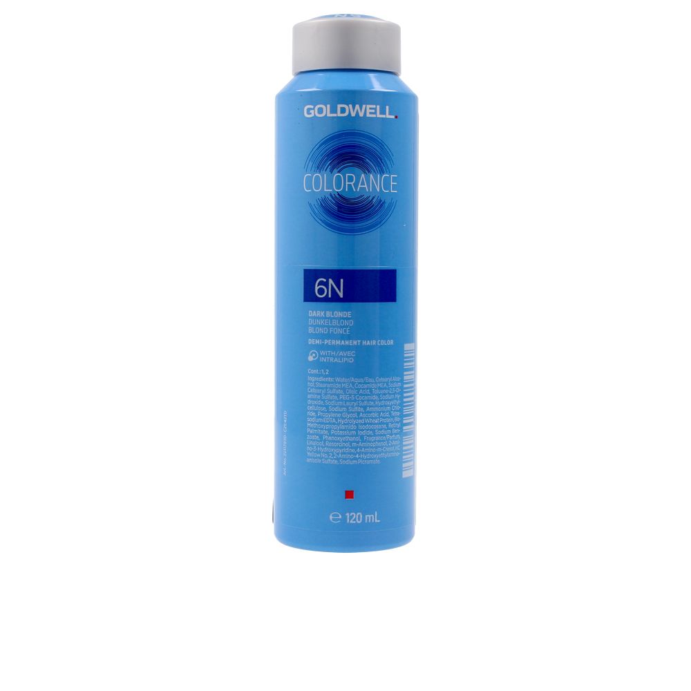 Tube of 6N demi‑permanent colour cream, 120 ml, warm natural brown shade