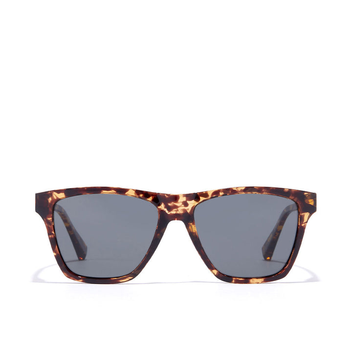 Transparent square sunglasses with mirrored green lenses, Unisex, includes microfibre pouch
