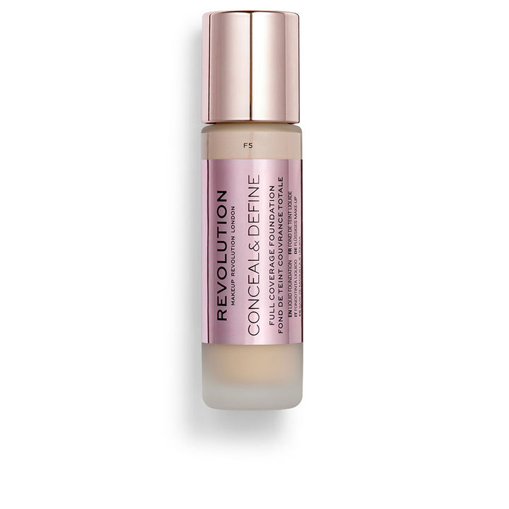 Glass bottle liquid foundation, F5 shade, applicator wand, 23 ml