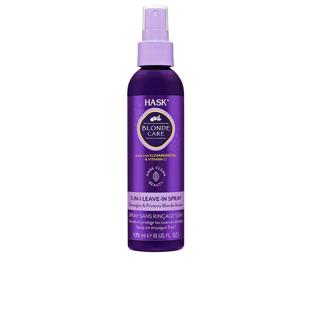 Purple-tinted 175 ml leave-in spray bottle for blonde hair, 5-in-1 care