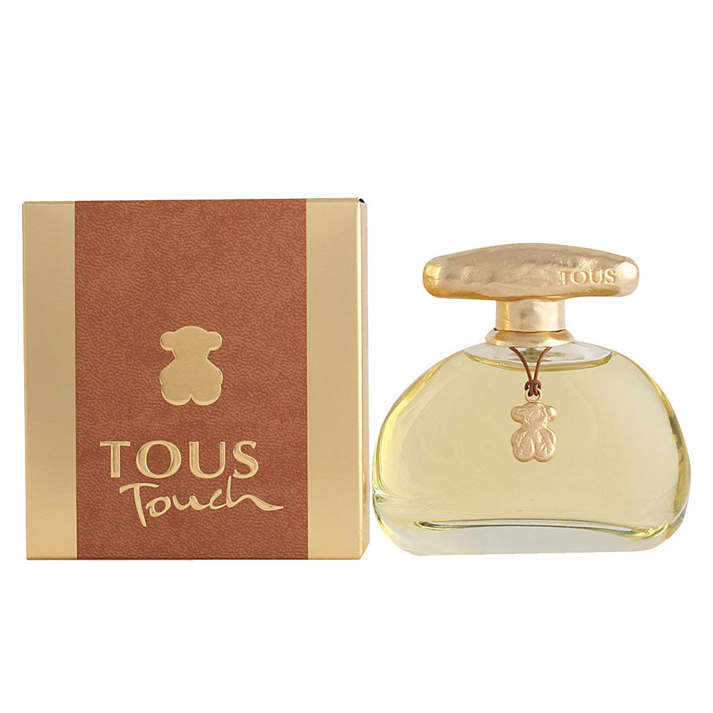 50 ml oval glass perfume bottle, amber liquid, gold cap and pendant