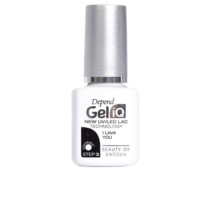 5 ml semipermanent gel nail polish bottle with elongated brush, cream finish