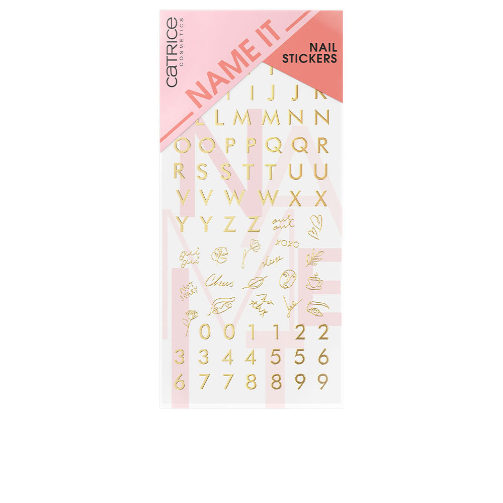 Sheet of 91 graphic press-on nail stickers, assorted sizes and designs